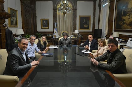 La mesa política de Milei, reunida ayer en la Casa Rosada