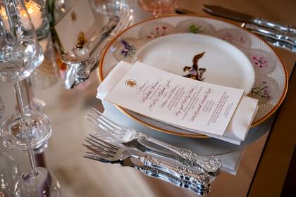 La mesa preparada para la cena de Estado