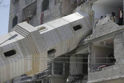 La mezquita ubicada en la localidad de Beit Lajia, en el norte de Gaza, fue derribada por bombas de Israel