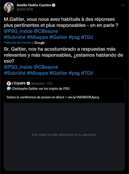 La ministra de Deportes de Francia reaccionó a los dichos de Galtier sobre las críticas por el uso del avión del PSG