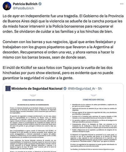 La ministra de Seguridad nacional calificó de inútil a la gestión del gobernador Axel Kicillof