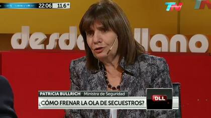 La ministra de Seguridad, Patricia Bullrich