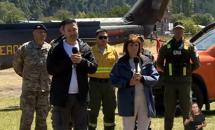 La ministra de Seguridad, Patricia Bullrich, junto a su par de Defensa, Luis Petri