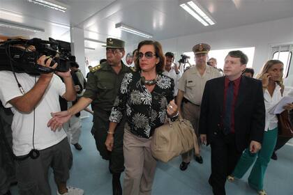 La exministra de Seguridad Nilda Garré, tras hablar sobre el Operativo Centinela