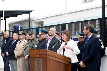 La ministra Patricia Bullrich, en la presentación del programa Estaciones Seguras