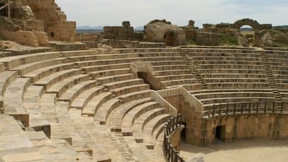 La mitad del anfiteatro Oudna, con capacidad para más de 16.000 espectadores, fue construido hundido en una colina.
Foto: Getty Images