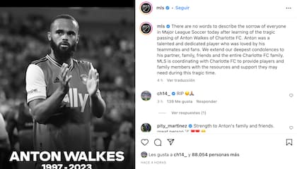 La MLS envió un condolido mensaje por el fallecimiento de Anton Walkes