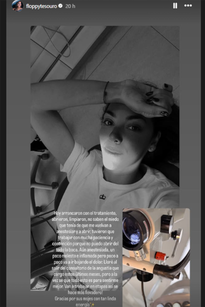 La modelo compartió imágenes de su paso por el consultorio odontológico