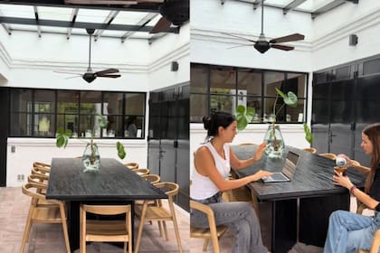 La modelo estrenó su nueva mesa (Foto: Captura de video / TikTok @zaira.nara)