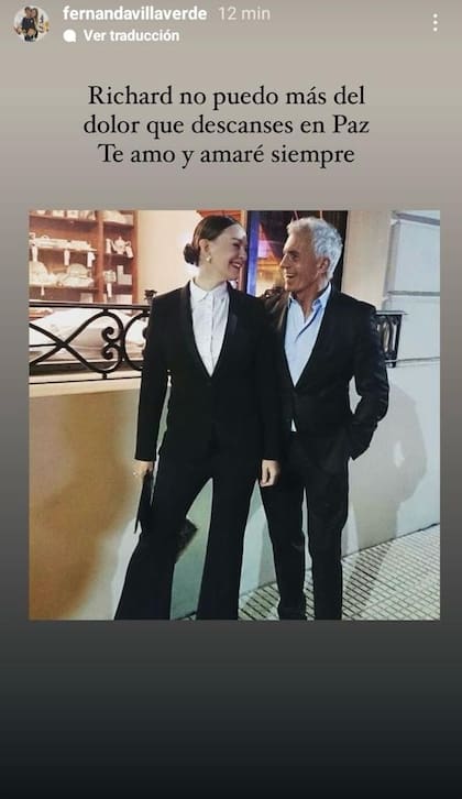 La modelo Fernanda Villaverde despidió a Ricardo Piñeiro (Foto: Instagram)