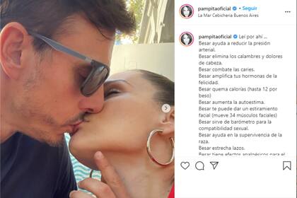 La modelo hizo una larga descripción de "los beneficios" de los besos