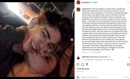 La modelo Lexi Wood se despidió de Jeremy en una publicación de Instagram