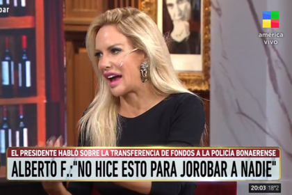 La modelo Luciana Salazar dijo que Fernández al bajar el porcentaje de la coparticipación de la Ciudad "le quitó lo que el anterior le dio" y tildó al gesto de "político"