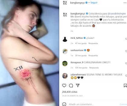 La modelo se hizo el mismo tatuaje que la cantante y despertó los rumores de romance