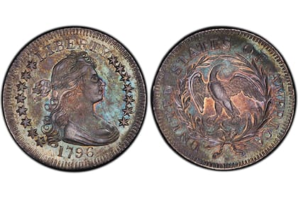 La moneda acuñada en 1796, conocida como la Draped Bust Quarter, podría venderse por más de un millón de dólares en el mercado de subastas (Archivo)