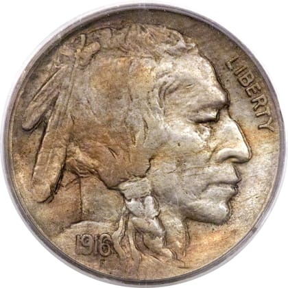 La moneda de 1916 también tiene errores de doble troquel sobre la imagen del nativo americano