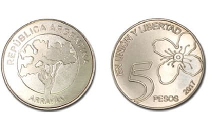 La moneda de $5. 
