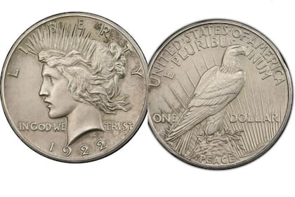 La moneda de un dólar fue acuñada en 1922 