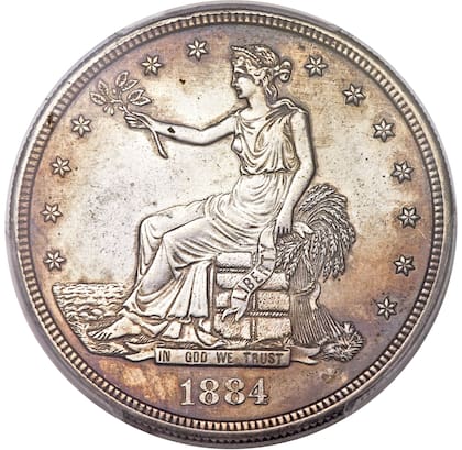 La moneda es un prototipo del dólar de 1884