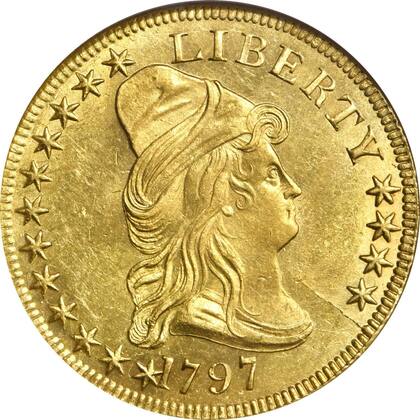 La moneda fue acuñada en Filadelfia en 1797