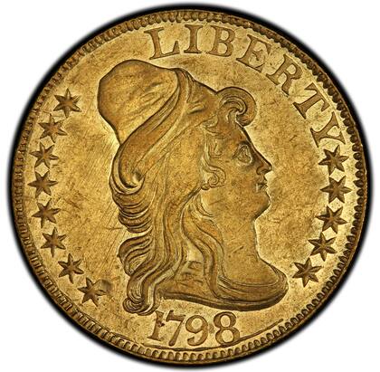 La moneda pertenece a la serie acuñada en Filadelfia en 1798