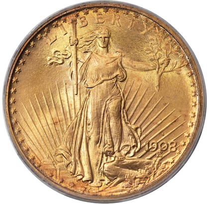 La moneda pertenece a la serie conocida como Saint-Gaudens Double Eagle