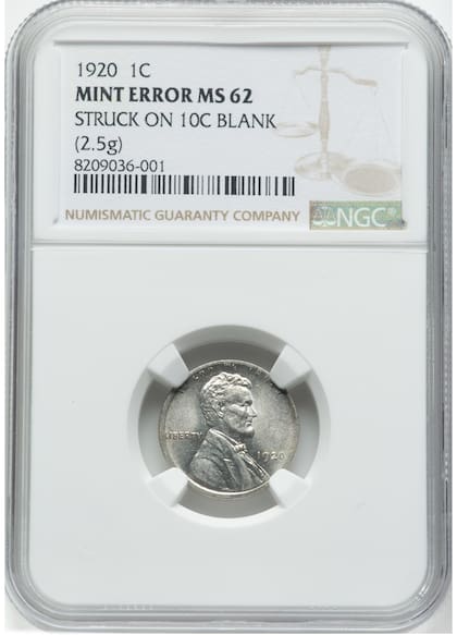 La moneda recibió la calificación de MS62 por Numismatic Guaranty Company debido a su buen estado de conservación