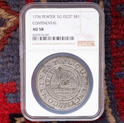 La moneda recibió la puntuación de AU58, debido a su estado de conservación