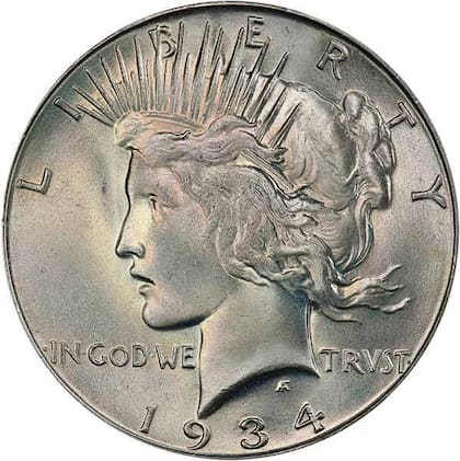 La moneda valiosa pertenece a la serie conocida como "Peace Dollar"