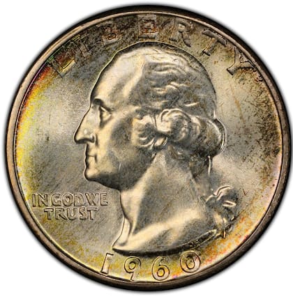 La moneda valiosa pertenece a la serie Washington Quarter acuñada en San Francisco en la década de 1960