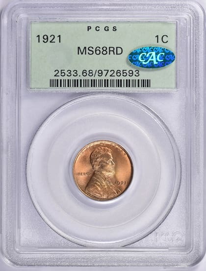 La moneda vendida en Great Collections MS68RD debido a su casi perfecto estado de conservación