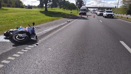La moto del hombre que fue víctima fatal del choque