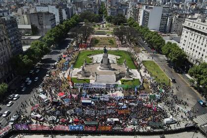 La movilización frente al Congreso