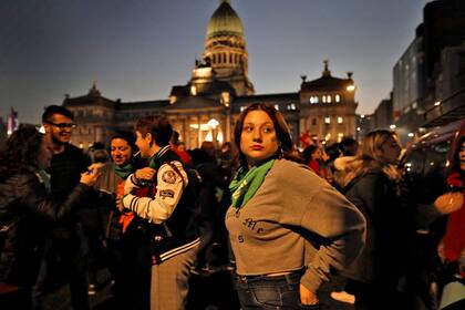 La movilización por el aborto legal frente al Congreso Nacional