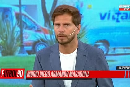 La muerte de Diego Maradona fue confirmada en vivo durante el programa de Sebastián Vignolo en ESPN (Foto: Captura de TV)
