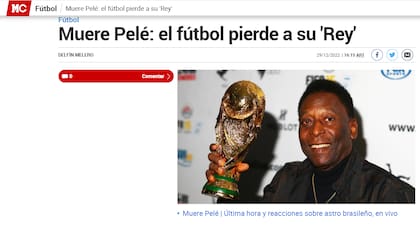 La muerte de Pelé, según Marca