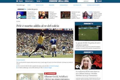 La muerte de Pelé, según Corriere della Sera
