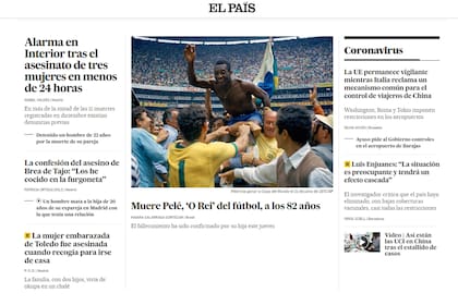 La muerte de Pelé, según El País