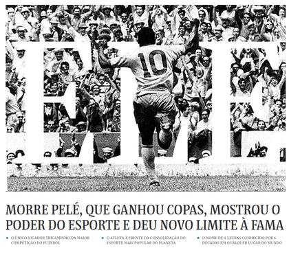 La muerte de Pelé, según Folha de Sao Paulo