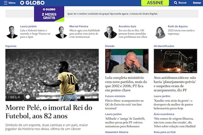La muerte de Pelé, según O Globo