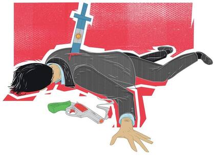 La muerte del fiscal Nisman, ilustrada en el diario publicado en la capital de Estados Unidos