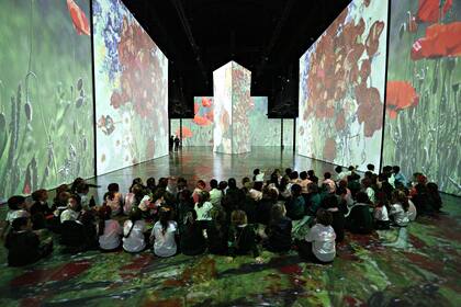 La muestra inmersiva que viste con la obra del genio holandés paredes, columnas y todo el suelo del Pabellón Frers podrá visitarse hasta el 20 de junio en la Rural