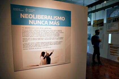 La muestra llamada "Neoliberalismo nunca más", en el Museo Nacional de la Memoria ubicado en la ex-Esma