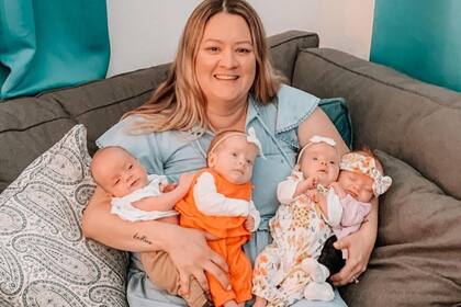 La mujer dio a luz a Enzo, Lennon, Stella y Francesca tras cinco intentos fallidos de fertilización