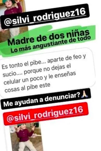 La mujer envía constantemente mensajes a Juana Repetto, en los que critica duramente su manera de criarlo