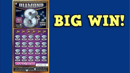 La mujer ganó el Diamond 8’s Scratchers