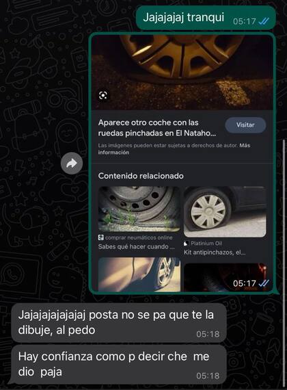 La mujer no le volvió a responder los mensajes de WhatsApp