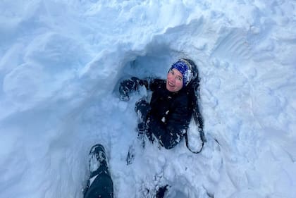 La mujer que quedó sepultada en la nieve