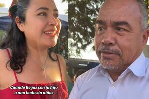 La mujer quería ingresar a la boda con su hijo y tuvo una contundente respuesta (Captura video)