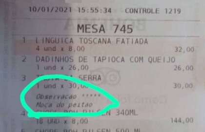 La mujer salió a comer con su marido y un amigo a Petrópolis, un barrio de Río de Janeiro